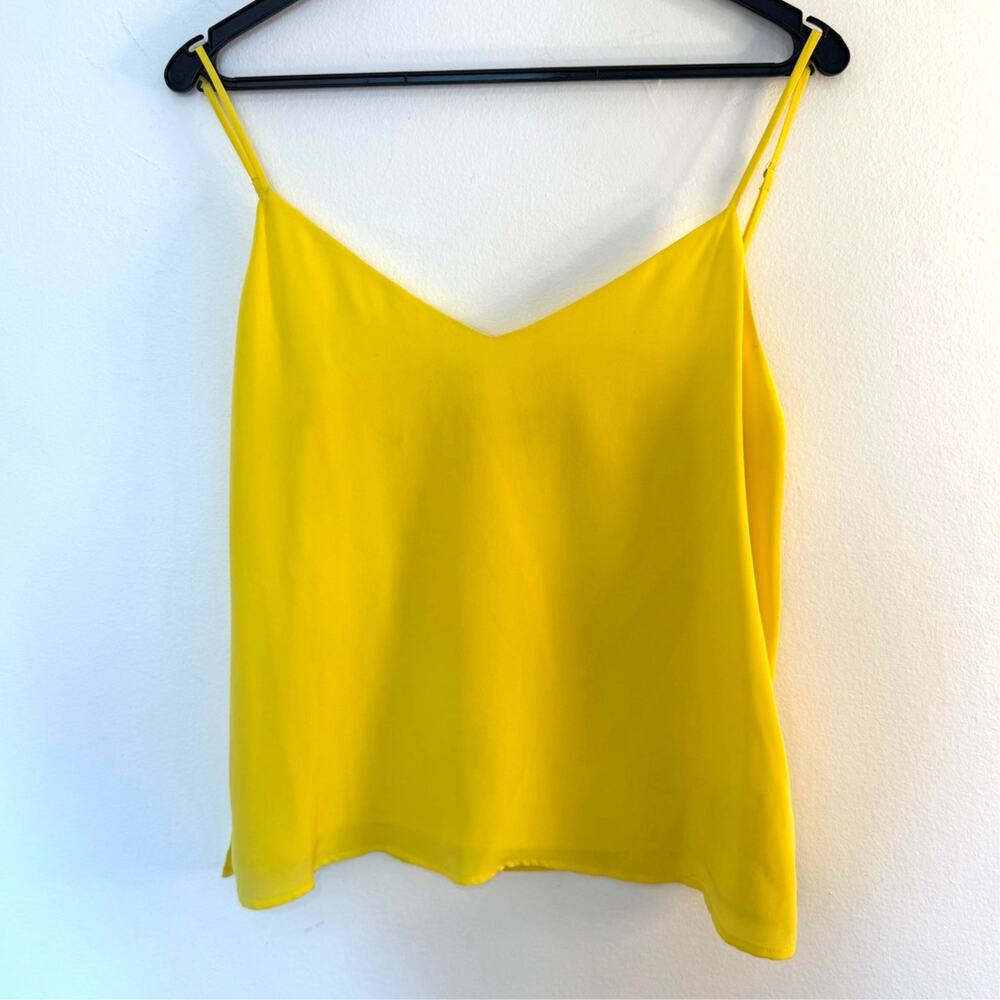 L'AGENCE Gabriella Silk Camisole Lemon Yellow V-Neck Cami NWT Flaws XS Luxury